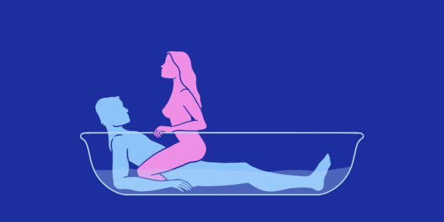 Секс у ванній кімнаті: сидячи зі схрещеними ногами
