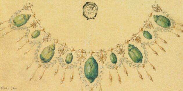 Ескіз намиста з бразильськими жуками, прибл.  1900 р. 